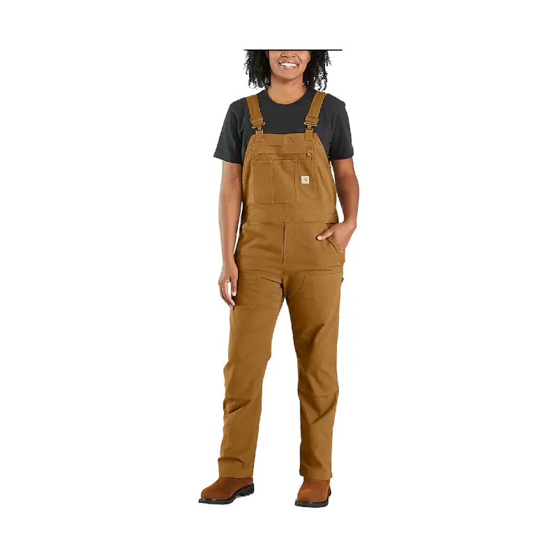  Women's Trendy Casual ClothesCarhartt Women's Rugged Flex Loose Fit Canvas Bib Overall - Carhartt Brown - ONLINE STORE CREDIT/EXCHANGE ONLY