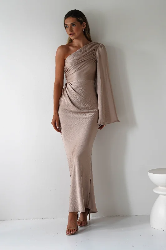  Shop Sale ItemsElegance Silky Maxi Dress | Mocha