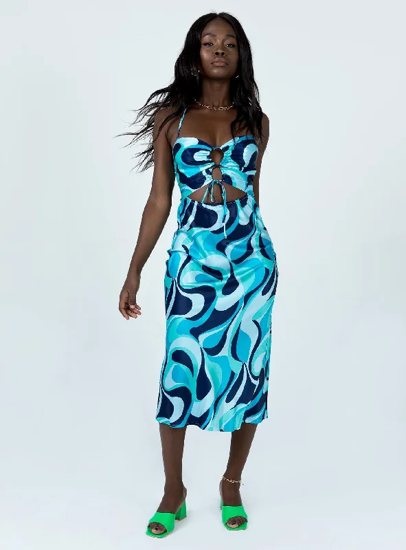  Women's Athletic OutfitMayia Midi Dress Blue Multi