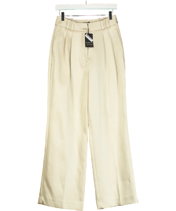  Best Deals Of The SeasonRiver Island Cream Bonded Satin Wide Leg Trouser UK 6