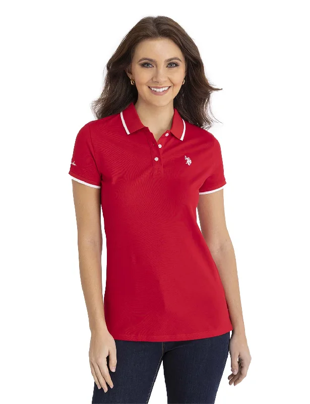  Women's Outdoor Activity GarmentsTIPPED SOLID POLO SHIRT