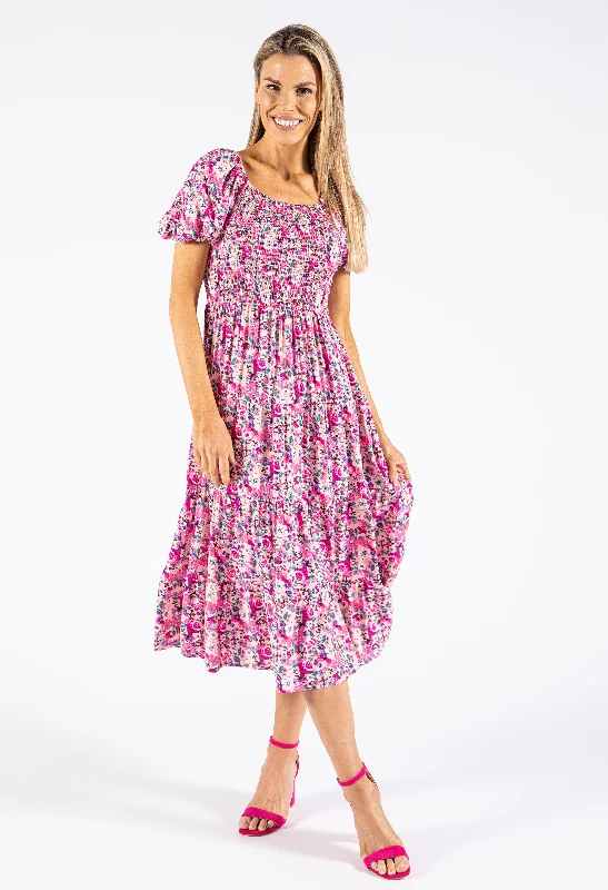  Discover PromotionsSmocking Bodice Floral Dress