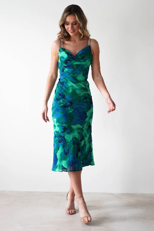  Vintage-Inspired Women's ClothesBali Printed Midi Dress | Green Print