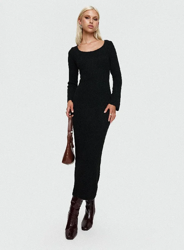  Women's Formal Event AttireMalletti Long Sleeve Maxi Dress Black