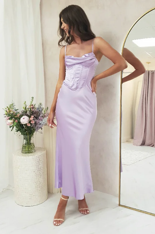  Classic Modern OffersAshka Satin Corset Maxi Dress | Lilac