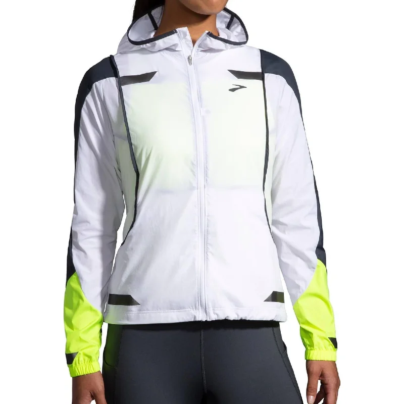  Women's Clothing For TravelBrooks Run Visible Convertible Womens Running Jacket - White