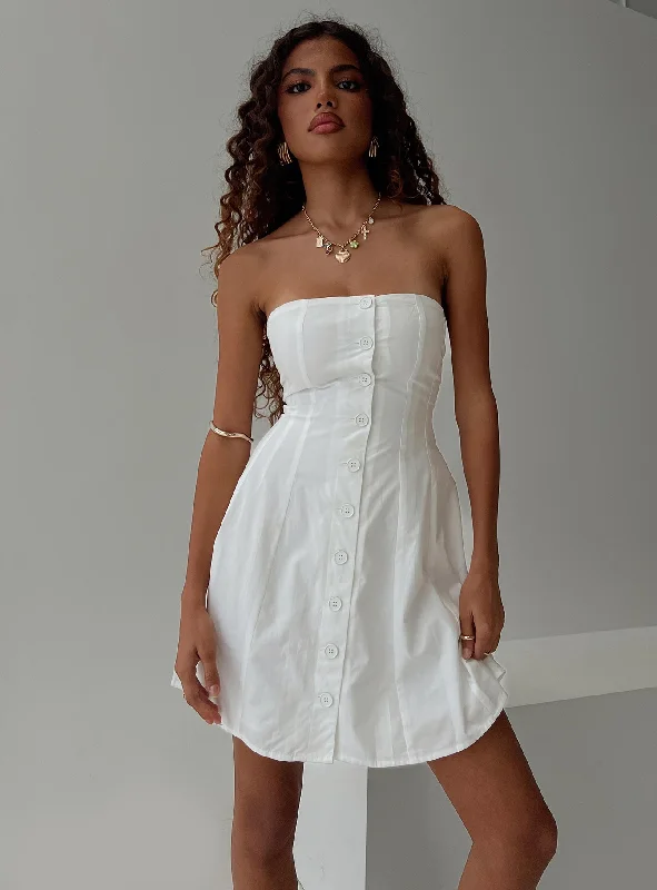  Limited Time OffersKisses Lace Up Mini Dress White