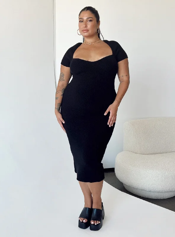  On-Trend Fashion OffersEllisen Midi Dress Black Curve