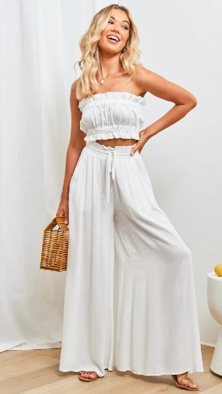  Top DealsAvery Wide Leg Pants - White