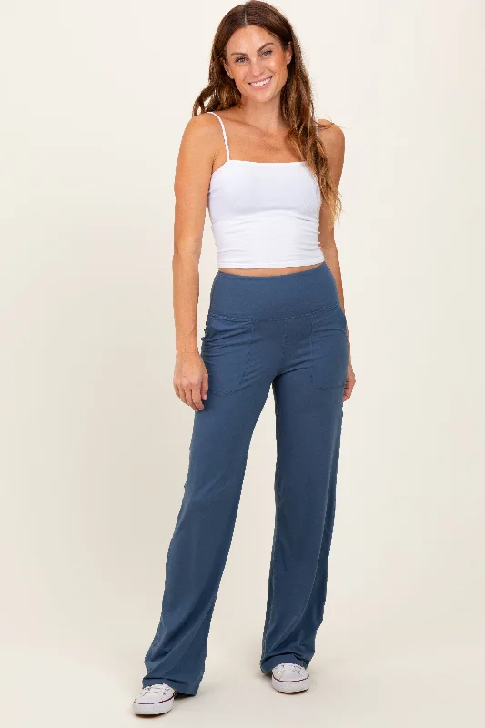  Seasonal ClearanceBlue Straight Leg Yoga Pants