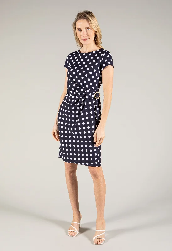  Women's Relaxed OutfitPolka Dot Belted Dress