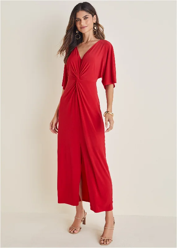  Stylish Clothes For WomenTwist Front Maxi Dress - Red