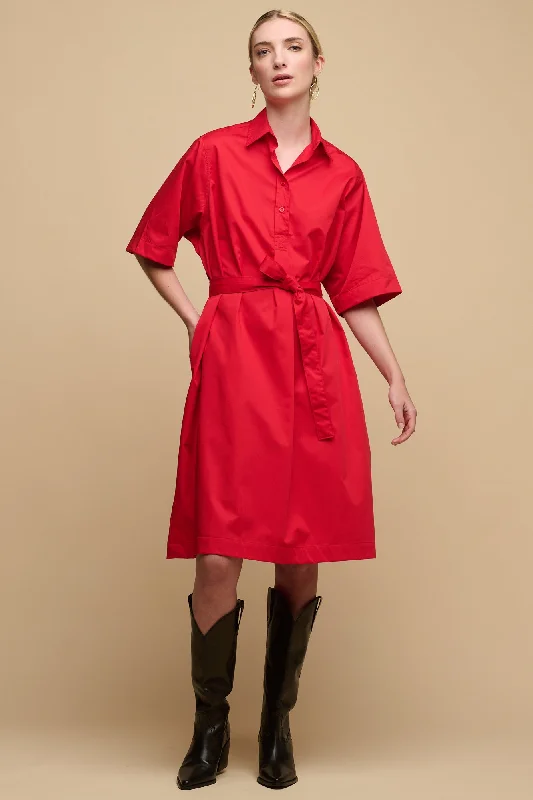  Buy More, Save MoreWomen's Straight Cotton Dress - Red