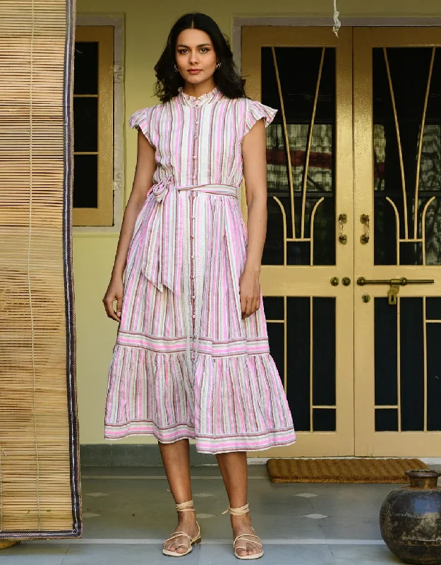  Casual Yet Chic SalesKos Midi Dress - Pink Stripe