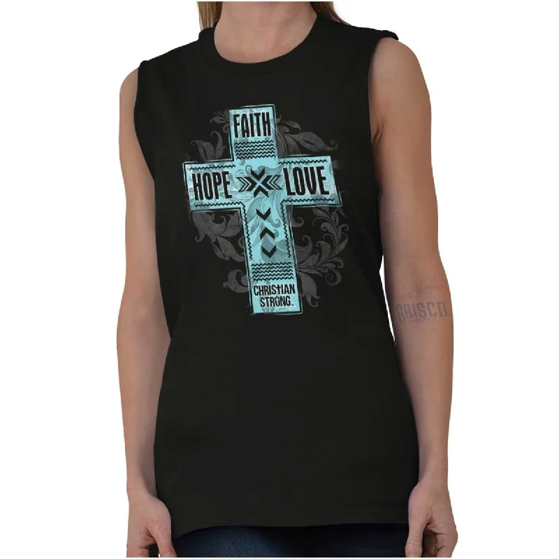  Women's Formal ApparelFaith Hope Love Sleeveless T-Shirt