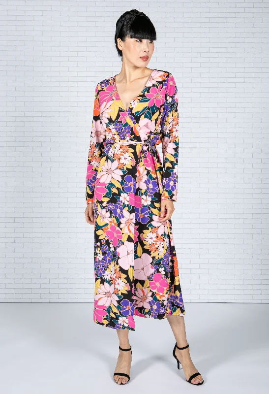  Women's Clothing SetsFloral Pop Wrap Dress-1