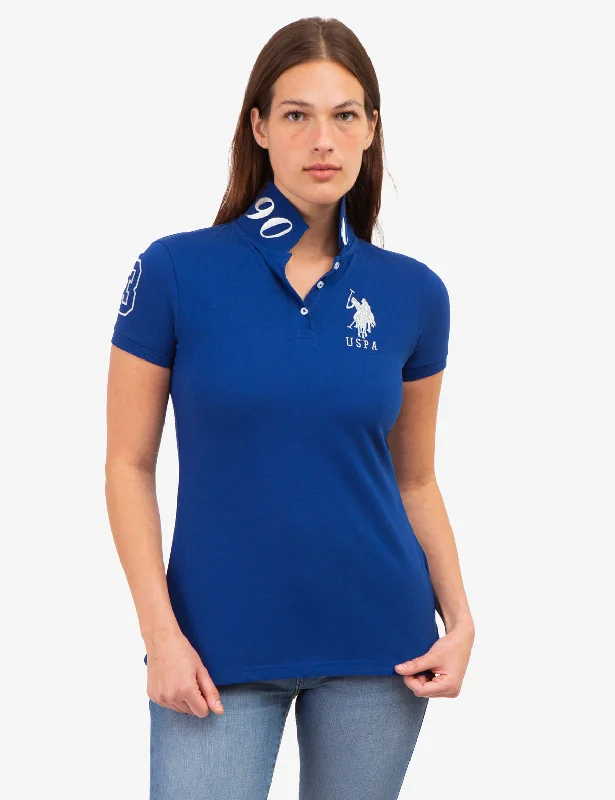  Women's Occasion Wear ApparelUSPA METALLIC PRINT POLO SHIRT