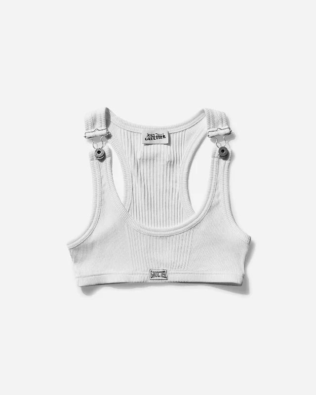  Women's Casual Wear ClothingWomen's Cropped Patch Tank Top White