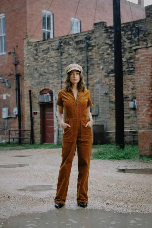  Shop SalesUtility Jumpsuit - Golden Brown Cord