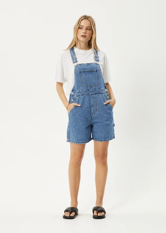  Seasonal PicksAFENDS Womens Lil Louis - Denim Overall - Worn Blue