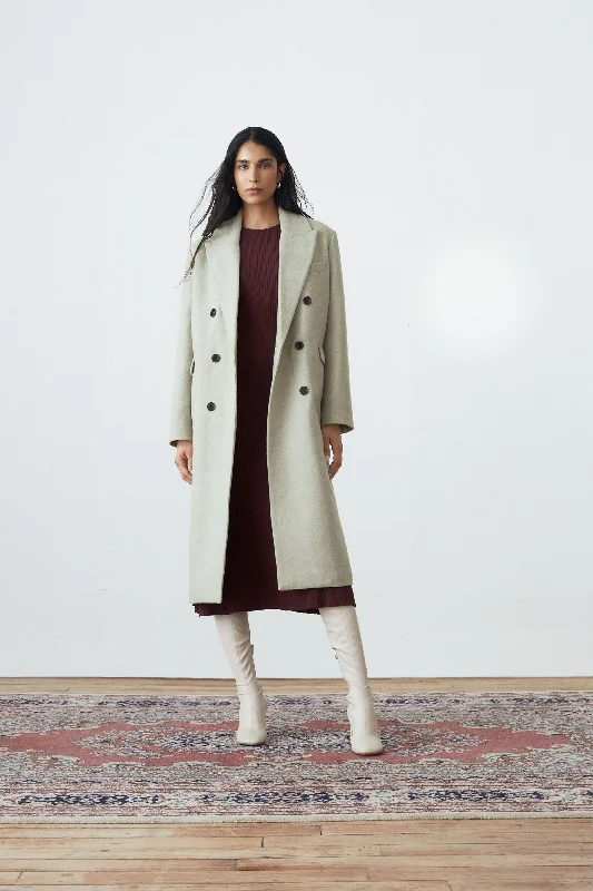  Popular CollectionThe Frances Recycled Wool Topcoat in Light Greige