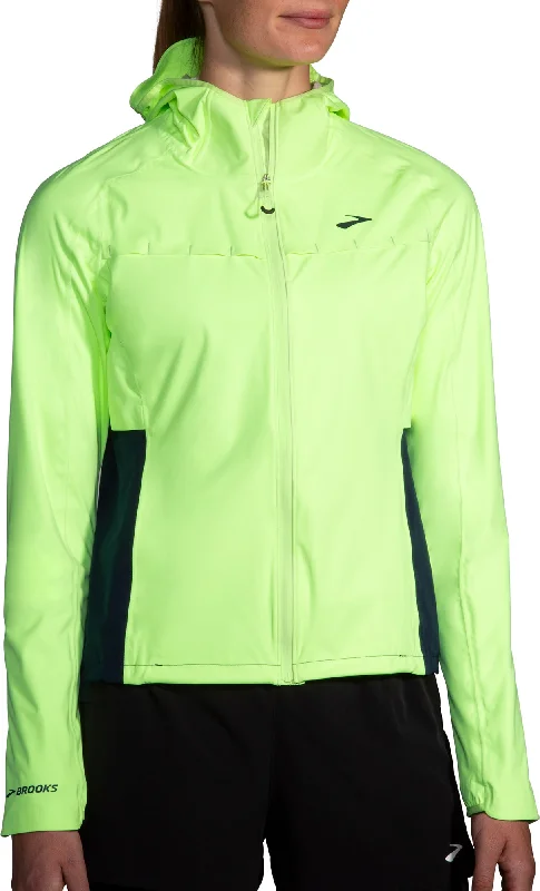  Women's Clothing For WorkBrooks High Point Waterproof Womens Running Jacket - Green