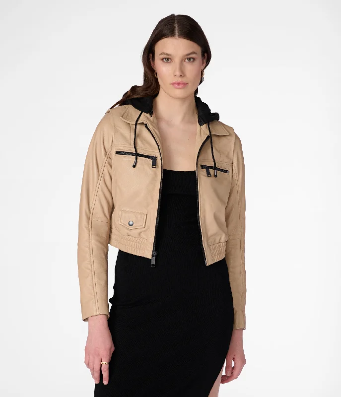  Chic Trends UnveiledKimberly Cropped Hooded Bomber Jacket