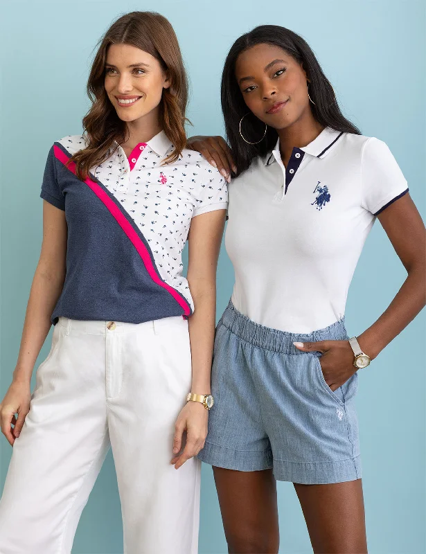  Women's Seasonal ApparelDITSY DIAGONAL COLORBLOCK POLO SHIRT