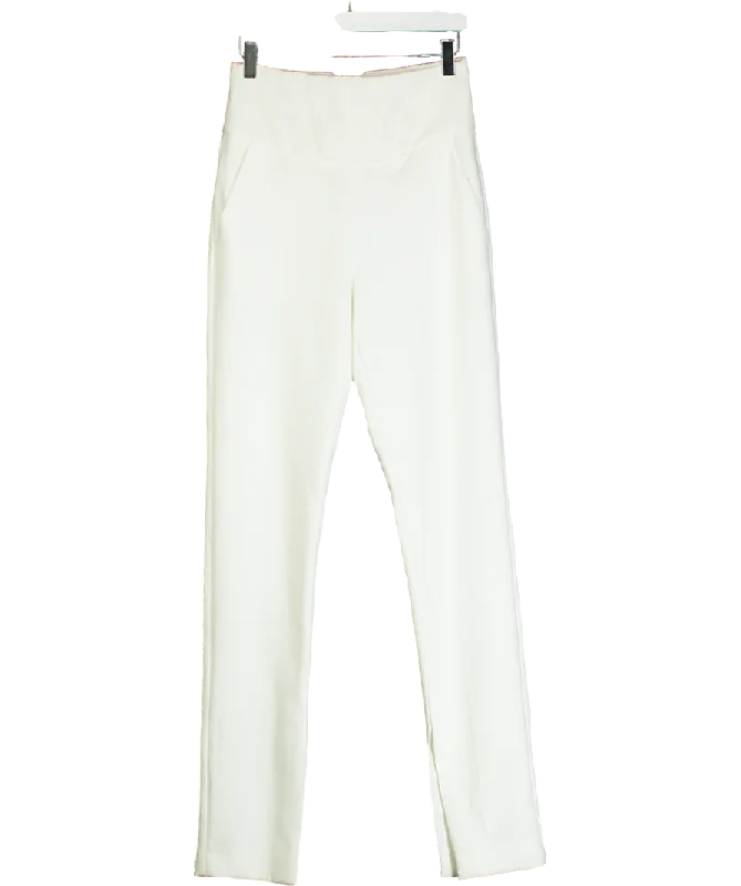  Limited EditionKaren Millen White Structured Waist Straight Leg Trouser UK 6