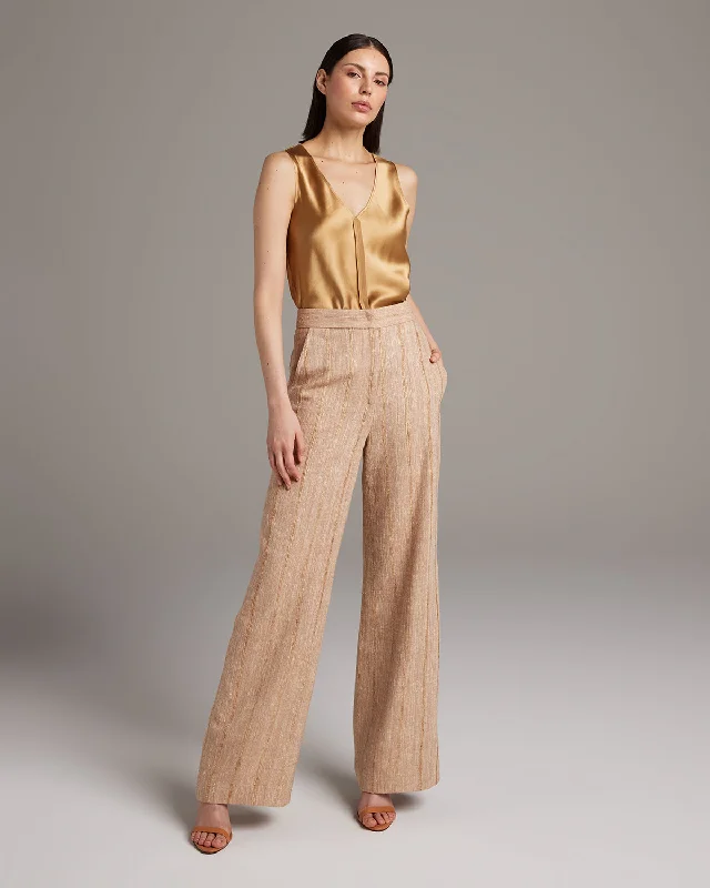  Women's Clothing SetsRaw Silk Pinstripe Trousers