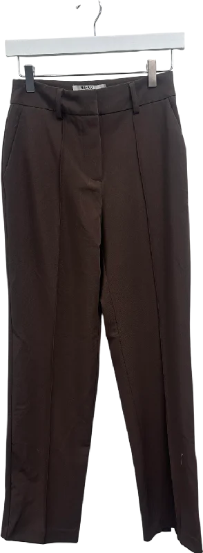  Chic Trend CollectionNA-KD Brown Tailored Mid Waist Suit Pants UK 8