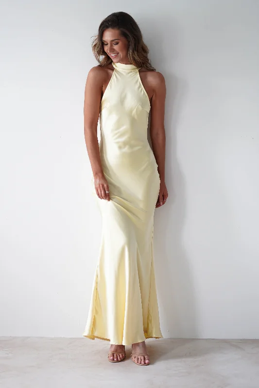  Formal Attire For WomenNatalia Soft Satin Maxi Dress | Lemon