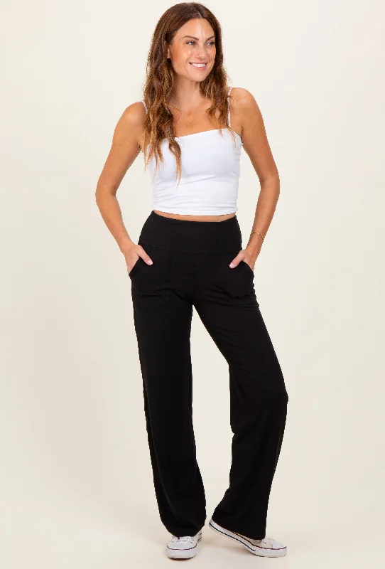  Limited Stock, Big SaleBlack Straight Leg Yoga Pants