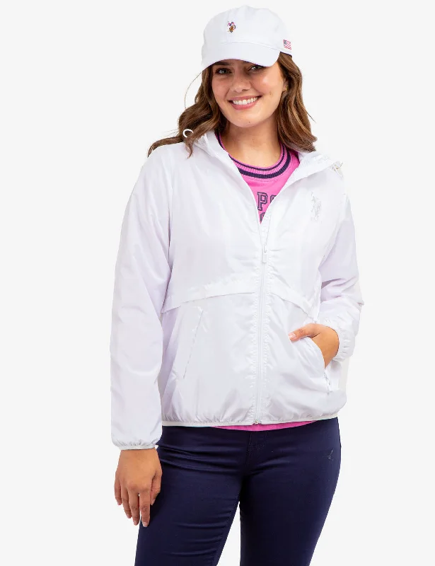  Women's Vacation GarmentsHOODED ZIP FRONT WINDBREAKER