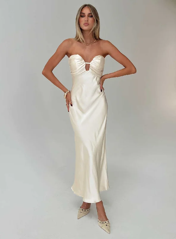  Contemporary Casual DealsCyprian Strapless Maxi Dress Champagne