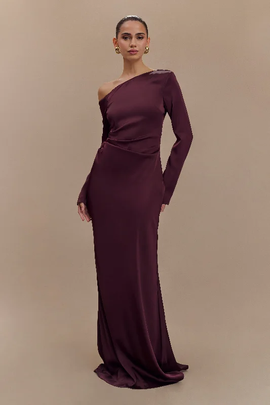  Fashion ForwardAvery Long Sleeve Maxi Dress - Plum