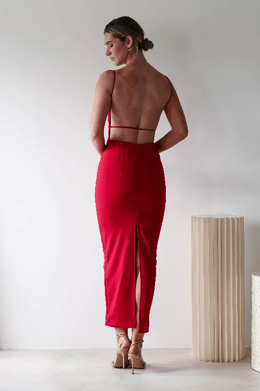  Limited Time Flash SaleLetty Square Neck Maxi Dress | Red