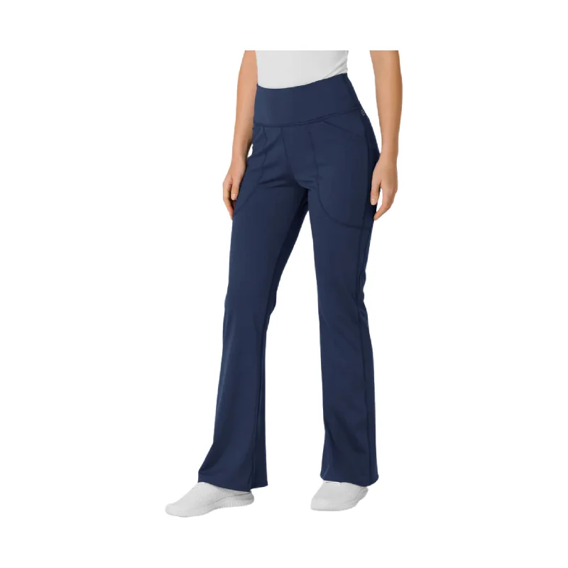  Classic Modern OffersWonderWink Women's Knit Flare Yoga Scrub Pant - Navy