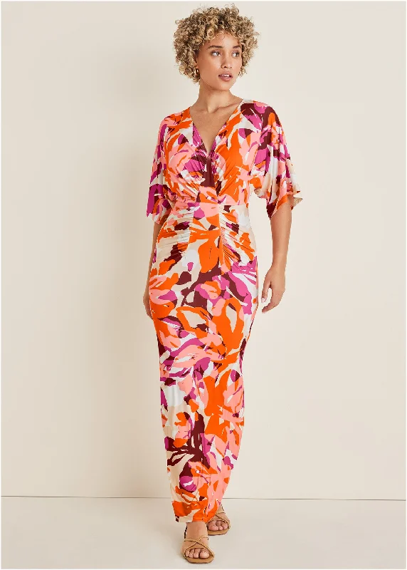  Urban Style PromotionsDrape Sleeve Maxi Dress - Desert Floral