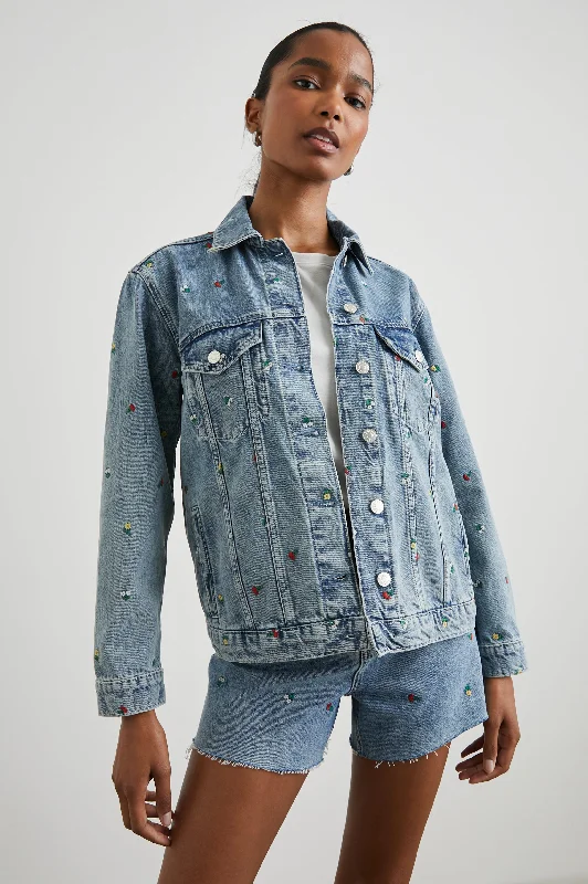  Women's OutfitGROVE BOYFRIEND TRUCKER JACKET - FLOWER FIELD